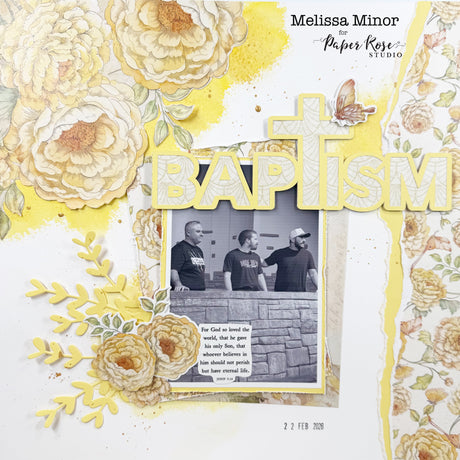 Words of Wisdom Baptism Scrapbook Layout - Melissa Minor