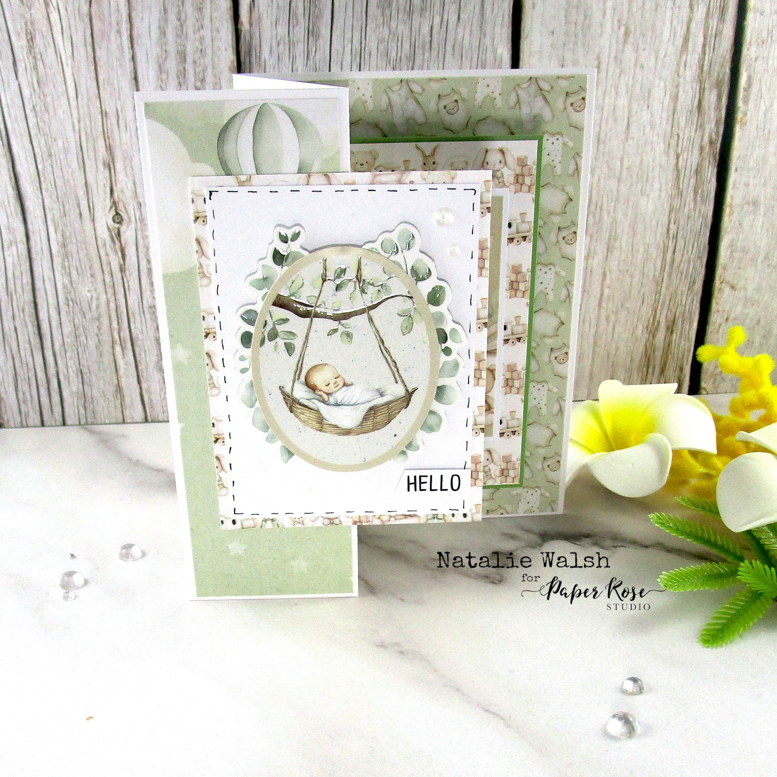 Boho Baby Fancy Fold Card - Natalie Walsh