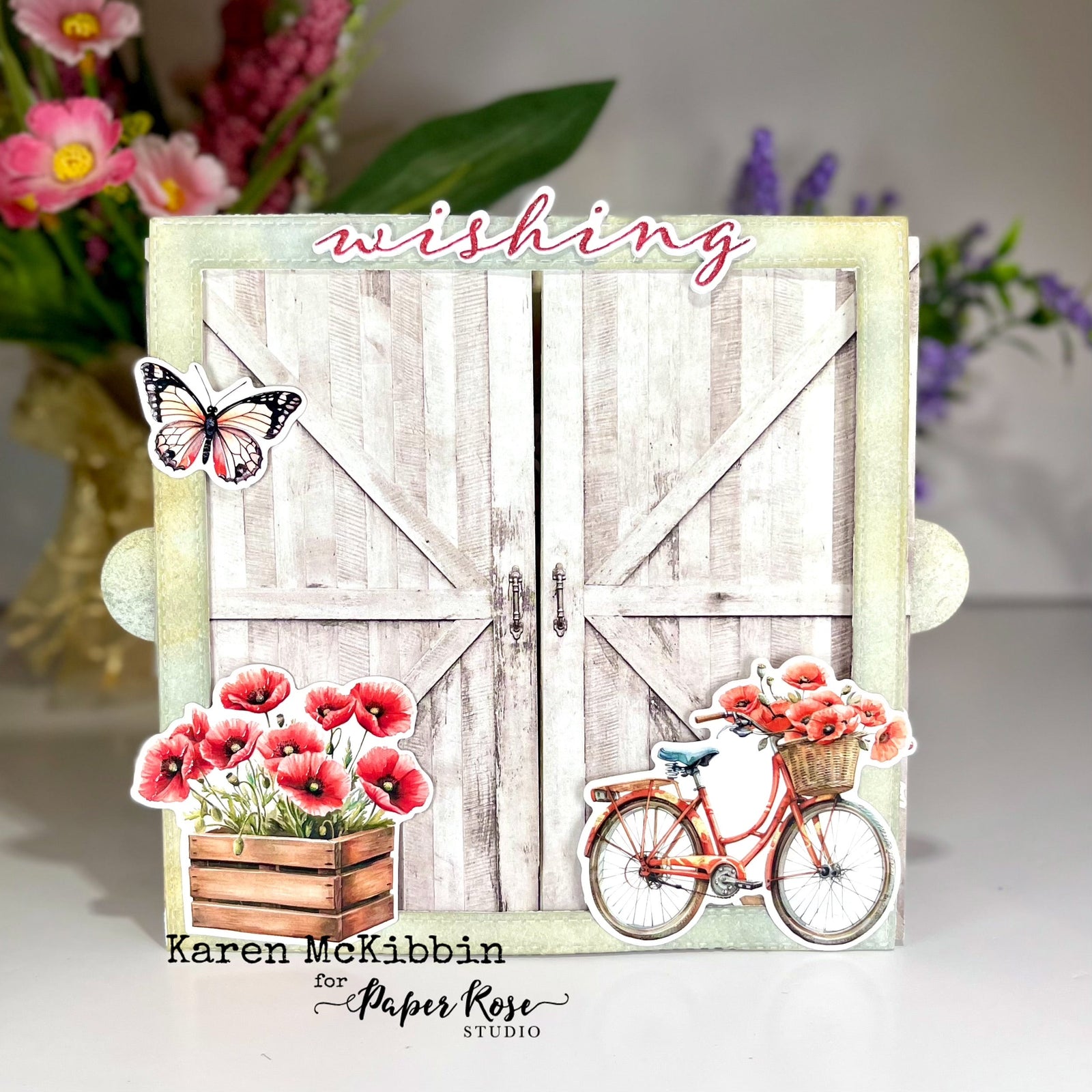 Poppy Garden Trifold Cards - Karen McKibbin