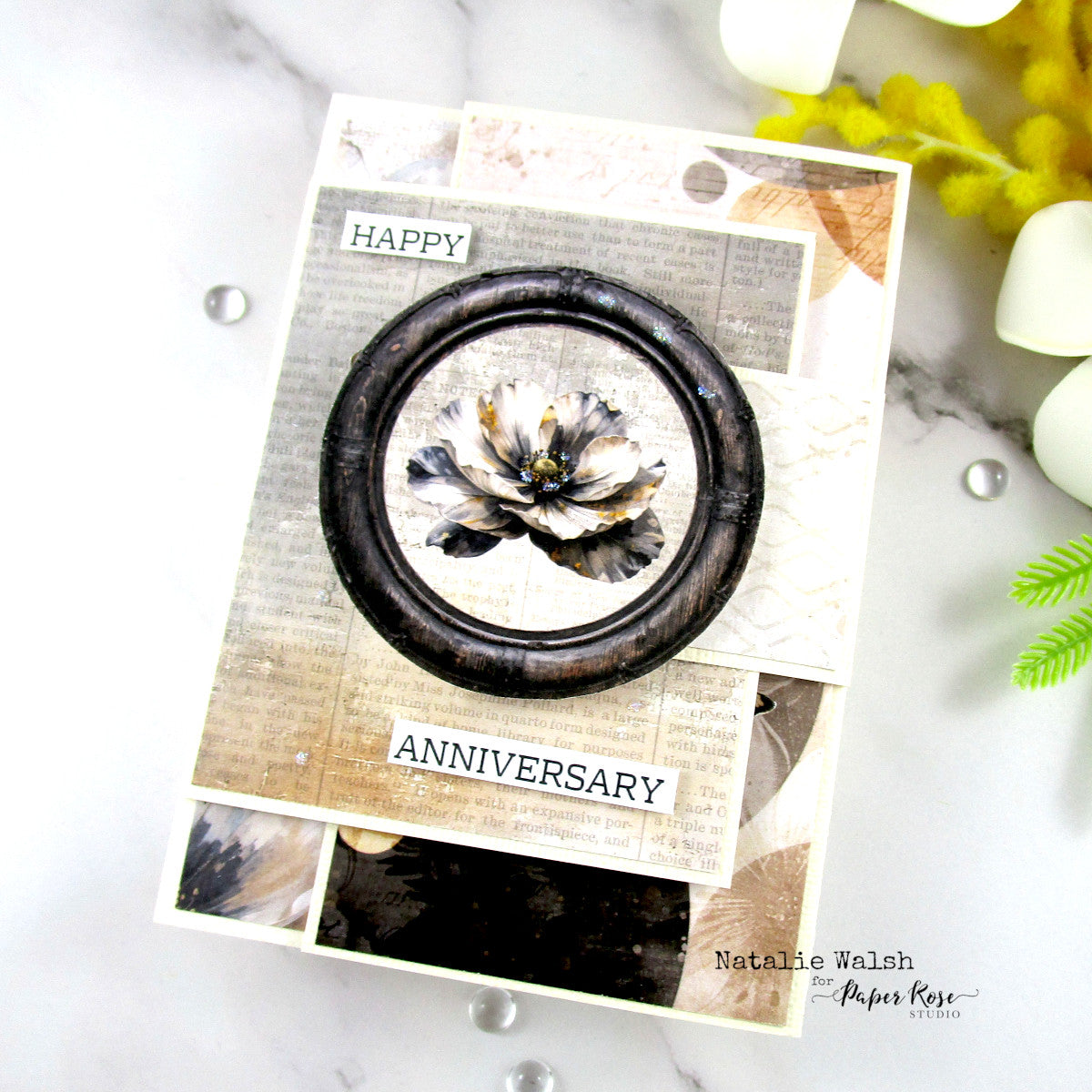 Ink & Ivory Fun Fold Anniversary Card - Natalie Walsh