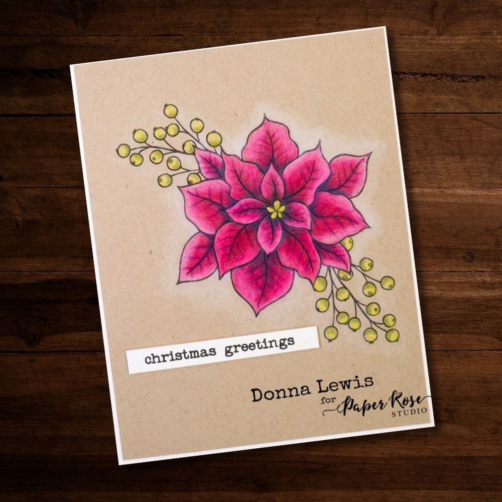 Christmas Poinsettia Clear Stamp Set 30303 - Paper Rose Studio