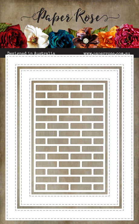 Stitched Rectangle Frames  USA - Brick Wall 34482 - Paper Rose Studio