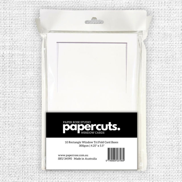 Rectangle Window Tri Fold White Card Bases - 4.25 x 5.5" - 10 pieces 34590 - Paper Rose Studio