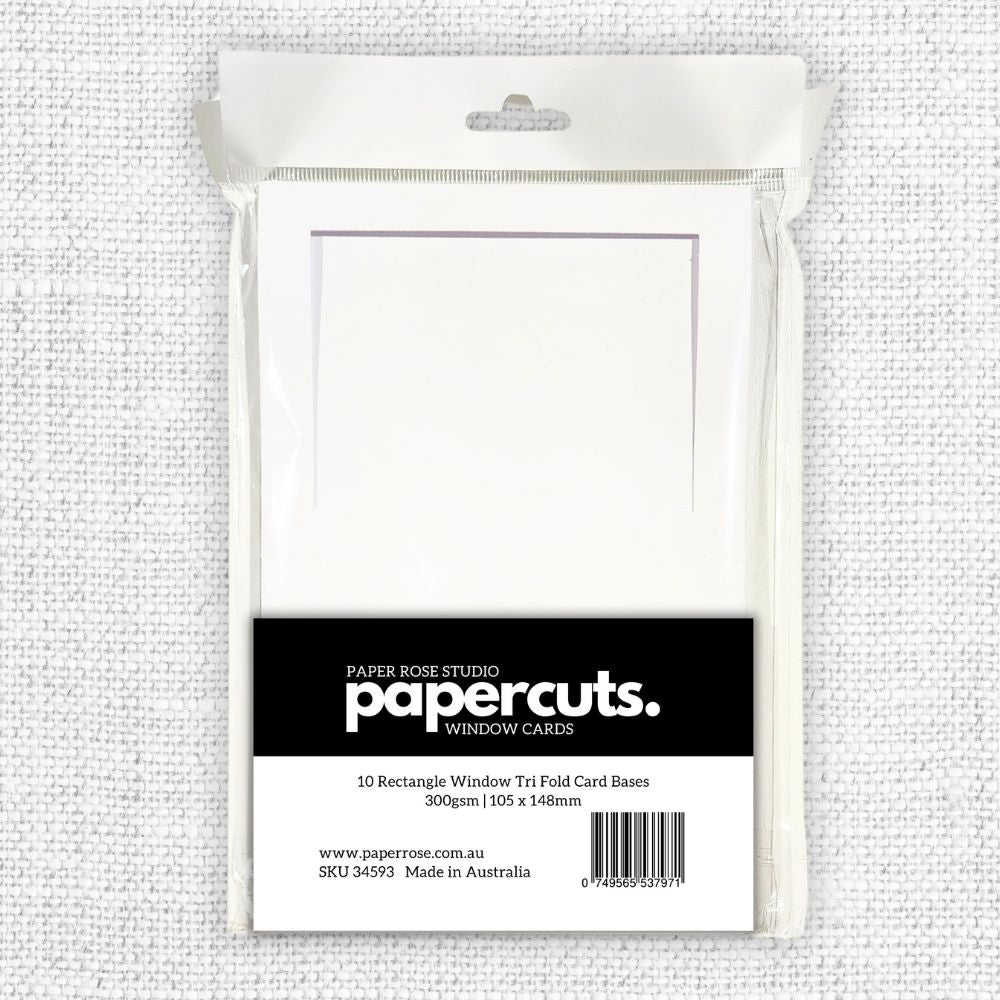 Rectangle Window Tri Fold White Card Bases - 105 x 148mm - 10 pieces 34593 - Paper Rose Studio