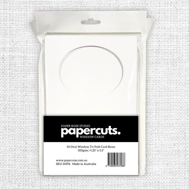 Oval Window Tri Fold White Card Bases - 4.25 x 5.5" - 10 pieces 34596 - Paper Rose Studio