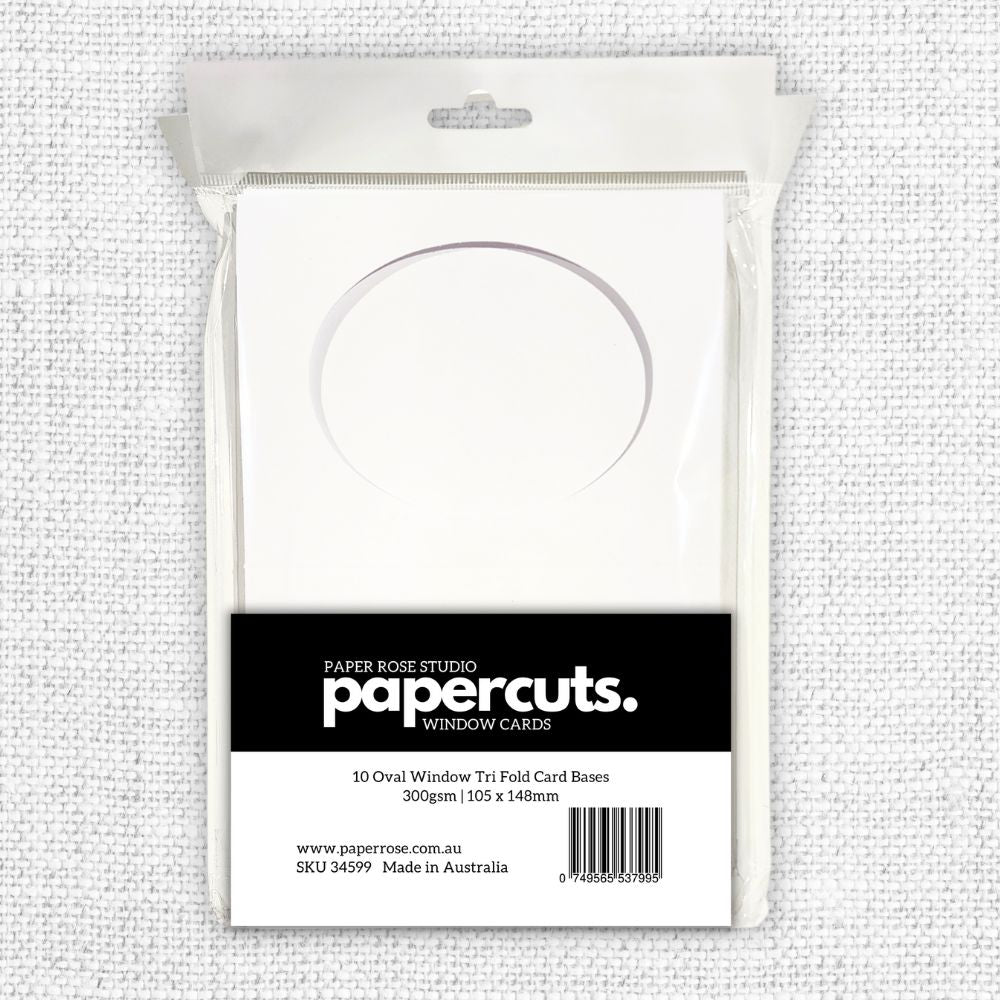 Oval Window Tri Fold White Card Bases - 105 x 148mm - 10 pieces 34599 - Paper Rose Studio