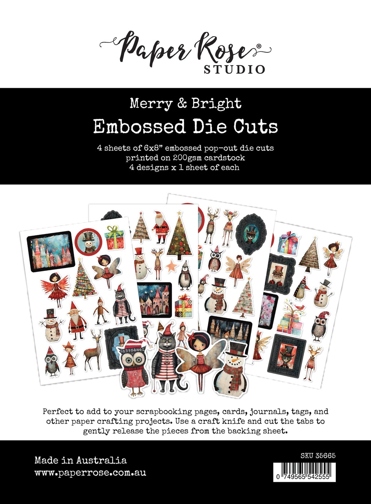 Merry and Bright 6x8" Embossed Die Cuts 35665 - Paper Rose Studio