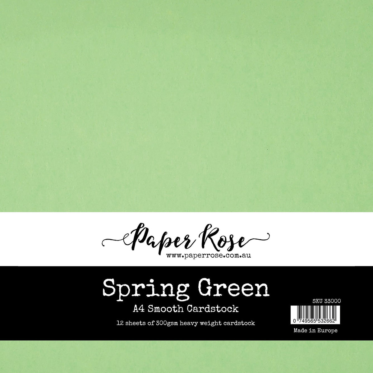 Spring Green Smooth Cardstock A4 12 sheets 33000 – Paper Rose USA