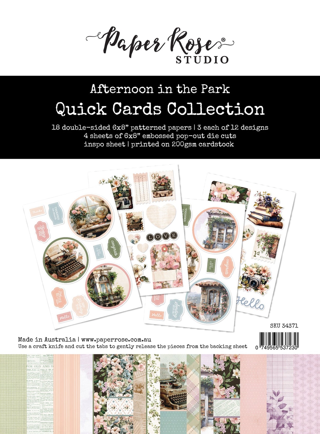 Afternoon in the Park 6x8" Quick Cards Collection 34371 - Paper Rose Studio