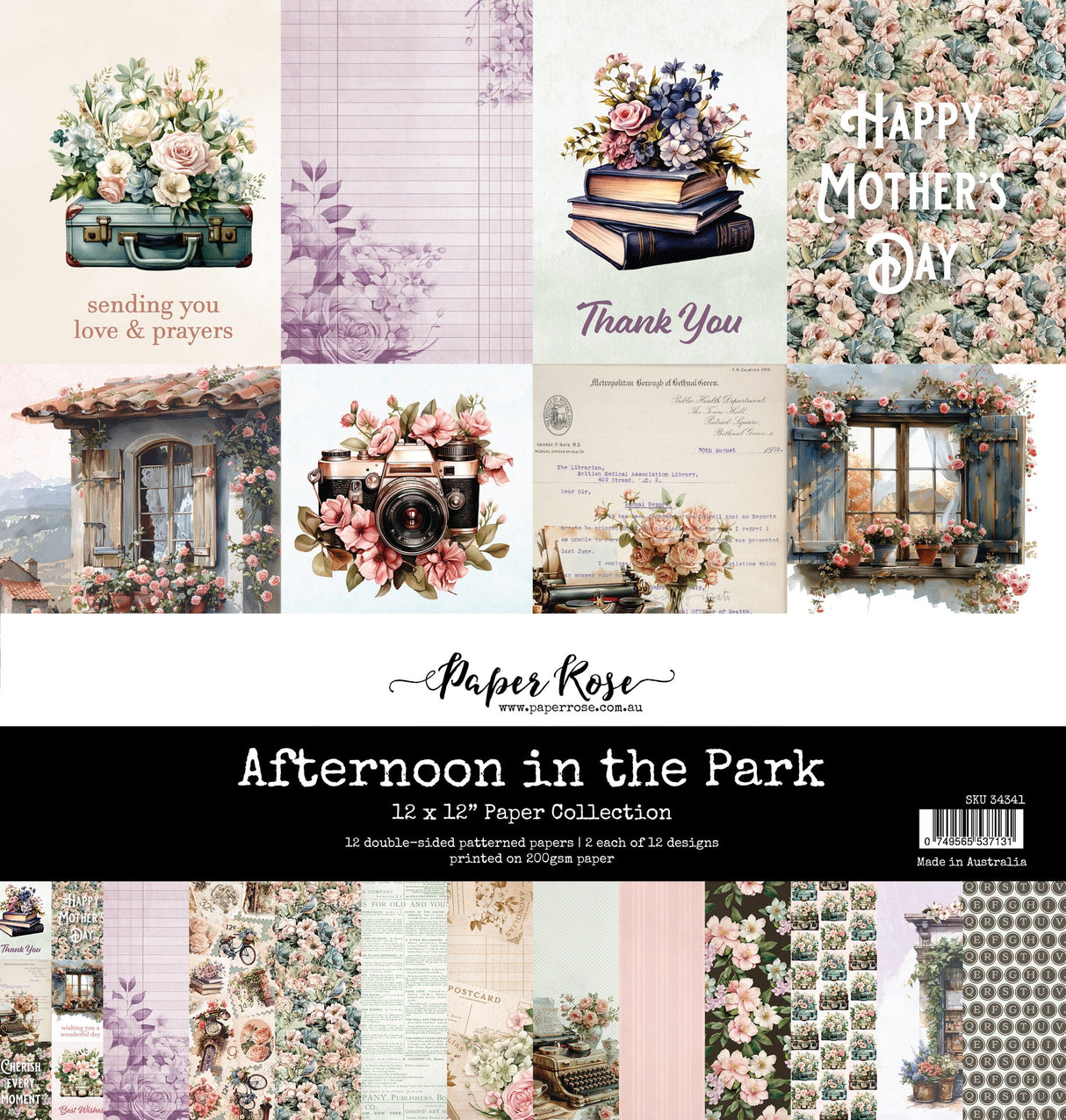 Afternoon in the Park 12x12 Paper Collection 34341 - Paper Rose Studio