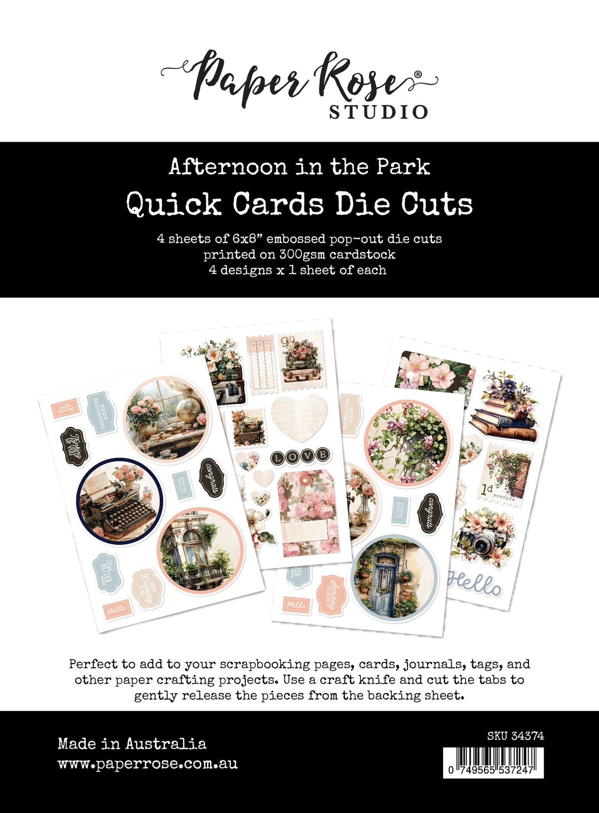 Afternoon in the Park 6x8" Quick Cards Die Cuts 34374 - Paper Rose Studio