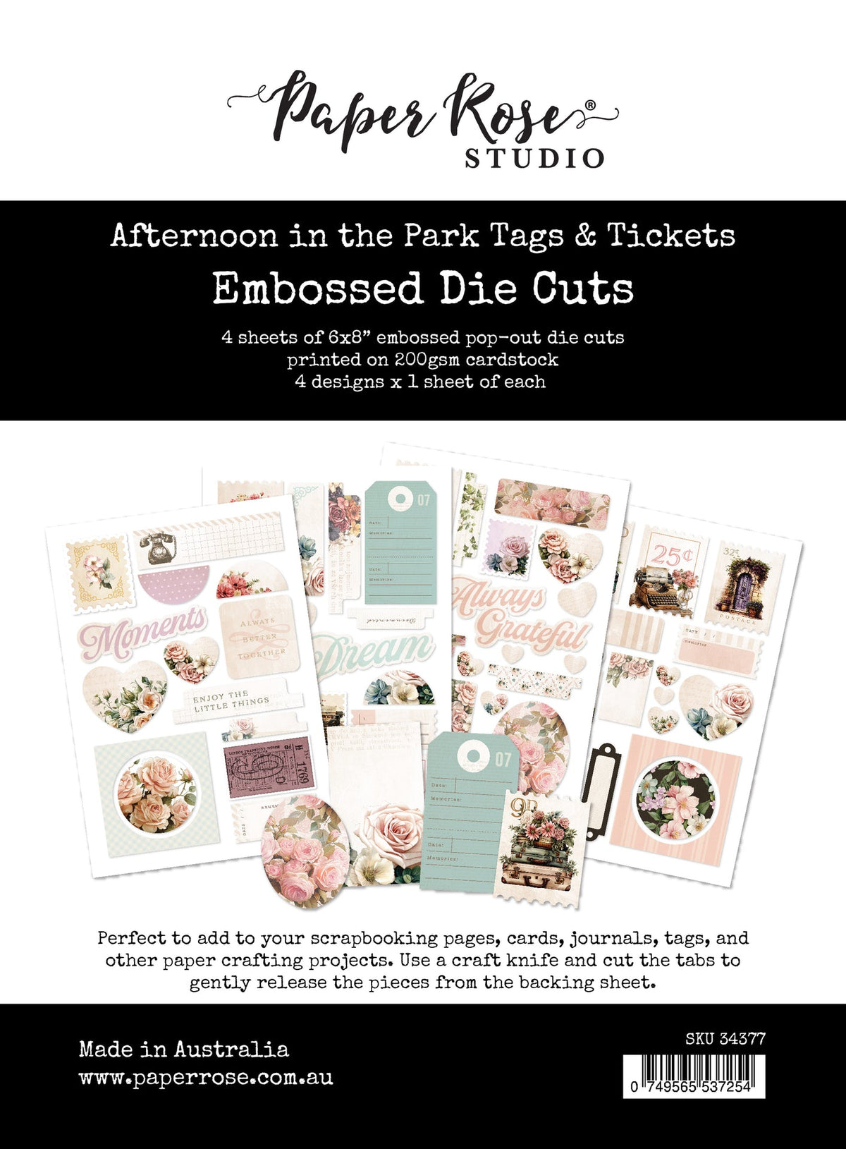 Afternoon in the Park Tags & Tickets Embossed Die Cuts 34377 - Paper Rose Studio