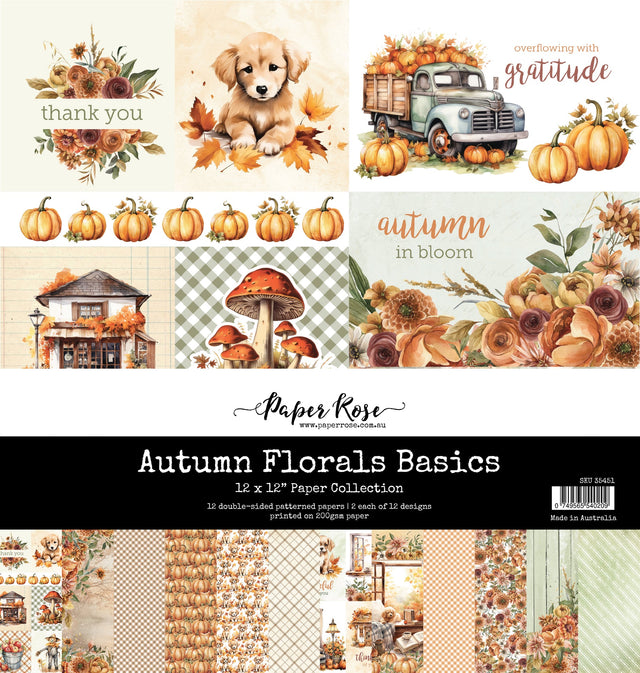 Autumn Florals Basics 12x12 Paper Collection 35451 - Paper Rose Studio
