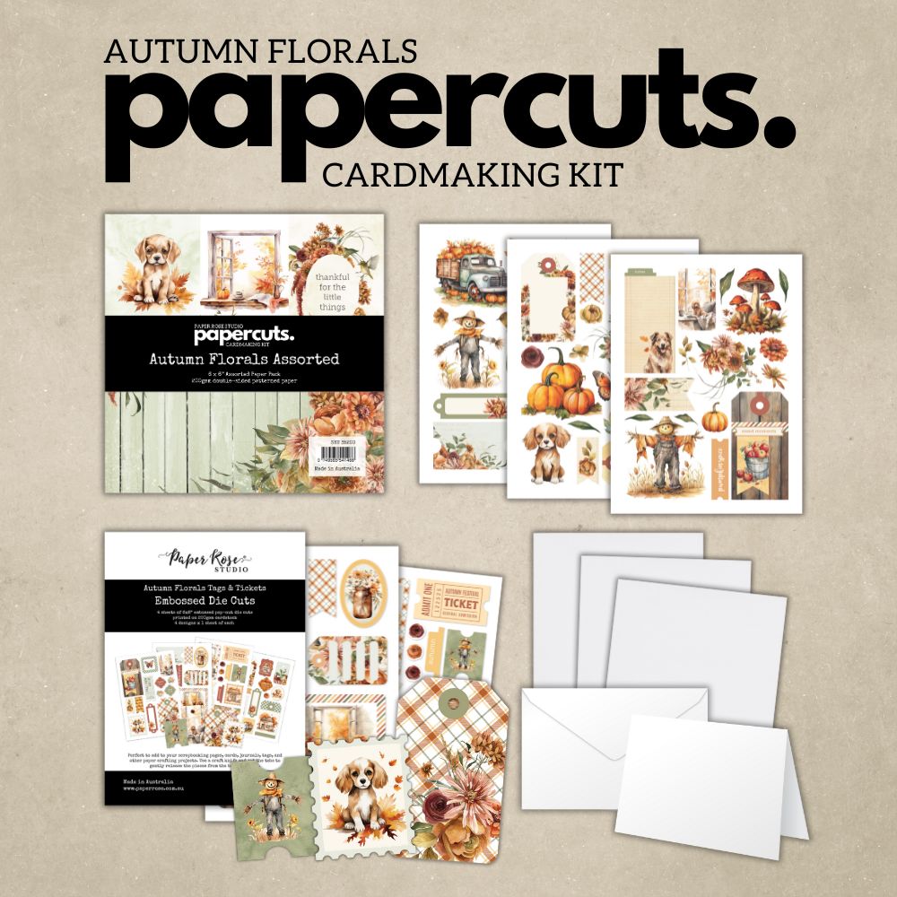 Papercuts Cardmaking Kit - Autumn Florals 35200 - Paper Rose Studio