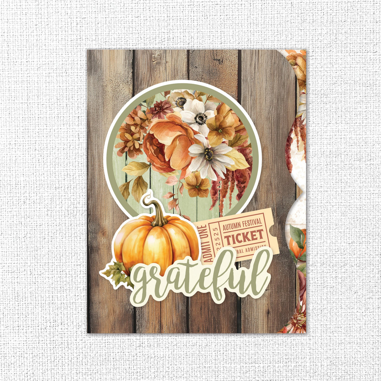 Autumn Florals 8.5" x 11" Mini Junk Journal Folio Kit 35481 - Paper Rose Studio