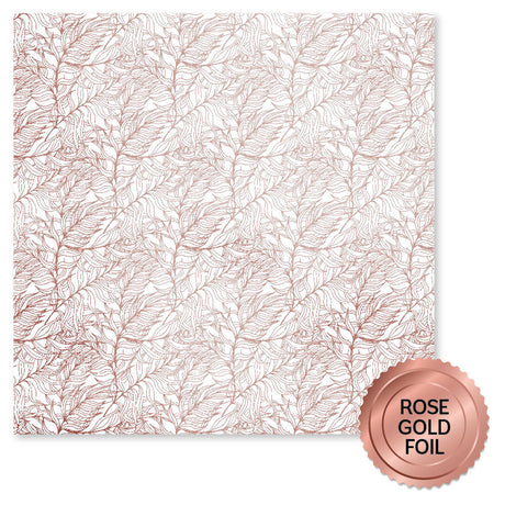Blooming Proteas Rose Gold Foil C 12x12 Paper (6pc Bulk Pack) 30732 - Paper Rose Studio