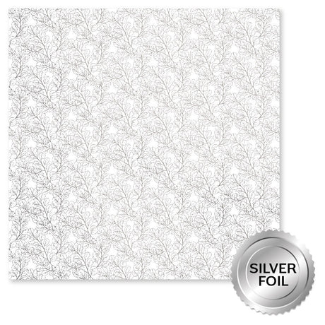 Blooming Proteas Silver Foil B 12x12 Paper (6pc Bulk Pack) 30777 - Paper Rose Studio