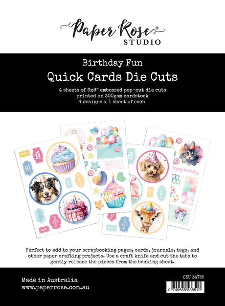 Birthday Fun 6x8" Quick Cards Die Cuts 34755 - Paper Rose Studio