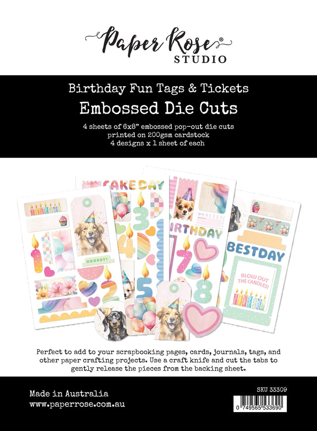 Birthday Fun Tags & Tickets Embossed Die Cuts 33309 - Paper Rose Studio