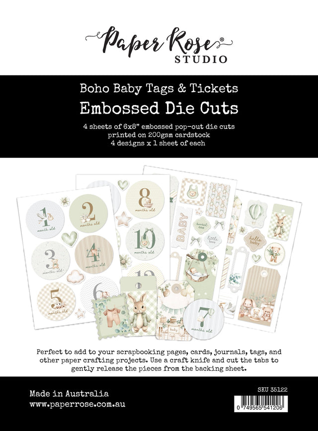 Boho Baby Basics Tags & Tickets Embossed Die Cuts 35122 - Paper Rose Studio