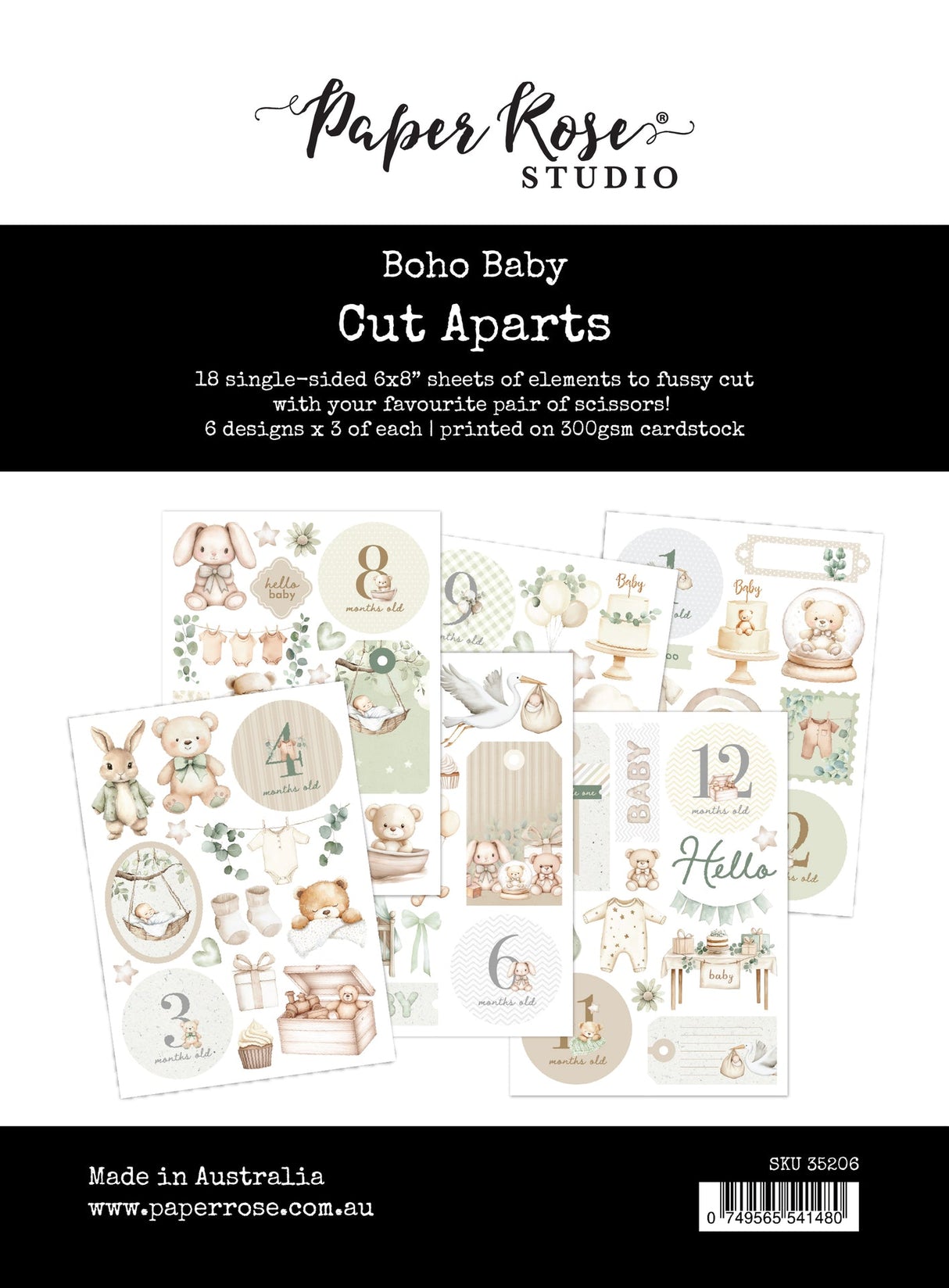 Boho Baby Cut Aparts Paper Pack 35206 - Paper Rose Studio
