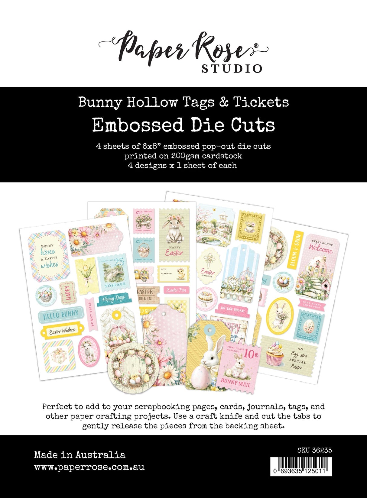 Bunny Hollow 6x8" Tags & Tickets Embossed Die Cuts 36235 - Paper Rose Studio