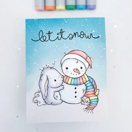 Bunny & Guinea - ‘Snowman' CLEAR STAMP & DIE SET 30696 30697 DISCONTINUED - Paper Rose Studio