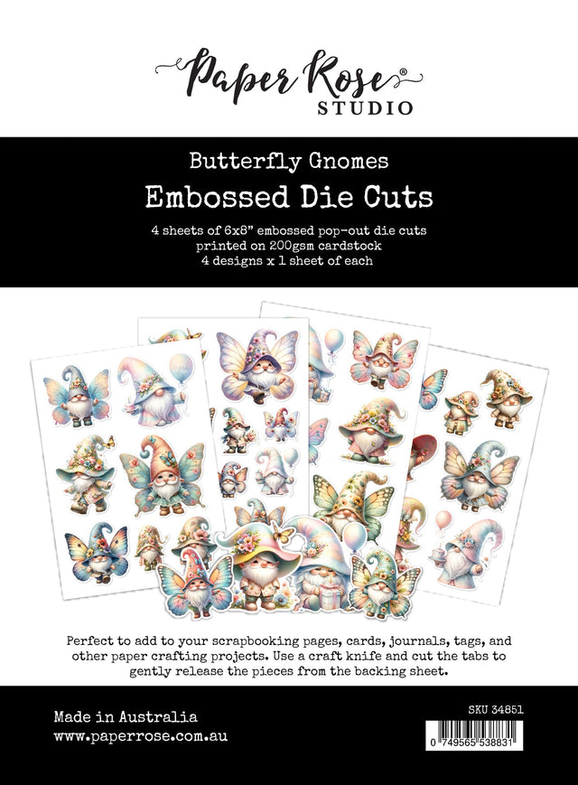Butterfly Gnomes Embossed Die Cuts 34851 - Paper Rose Studio