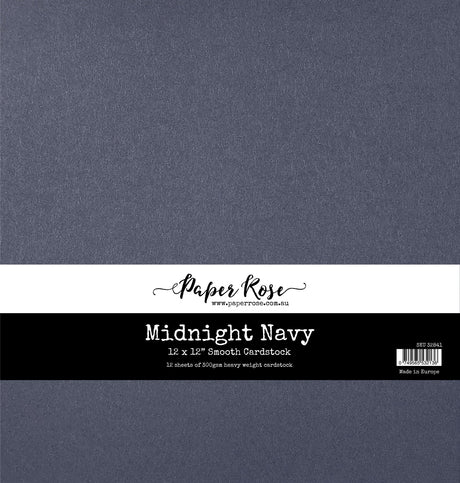 Midnight Navy Smooth Cardstock 12x12" 12 sheets 32841 - Paper Rose Studio