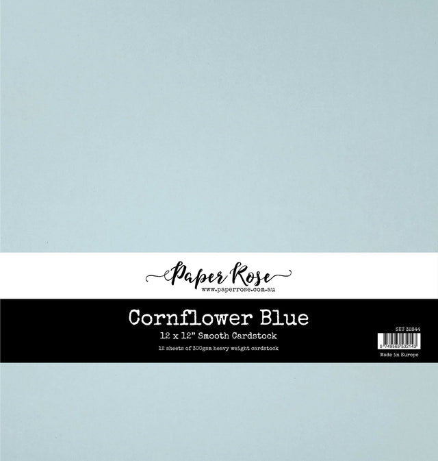 Cornflower Blue Smooth Cardstock 12x12" 12 sheets 32844 - Paper Rose Studio