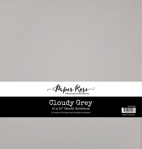 Cloudy Grey Smooth Cardstock 12x12" 12 sheets 32850 - Paper Rose Studio