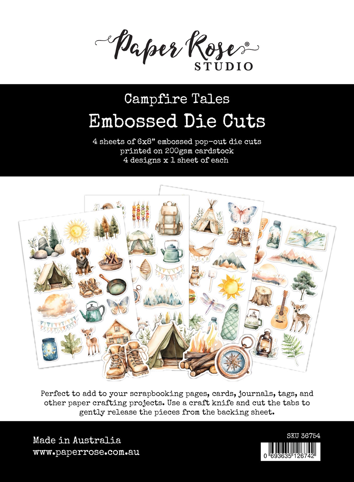 Campfire Tales 6 x 8" Embossed Die Cuts  36754