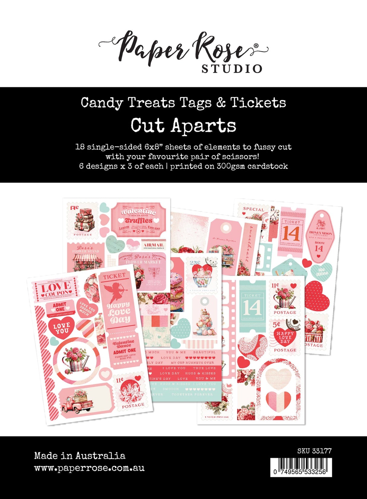 Candy Treats Tags & Tickets Cut Aparts Paper Pack 33177 - Paper Rose Studio