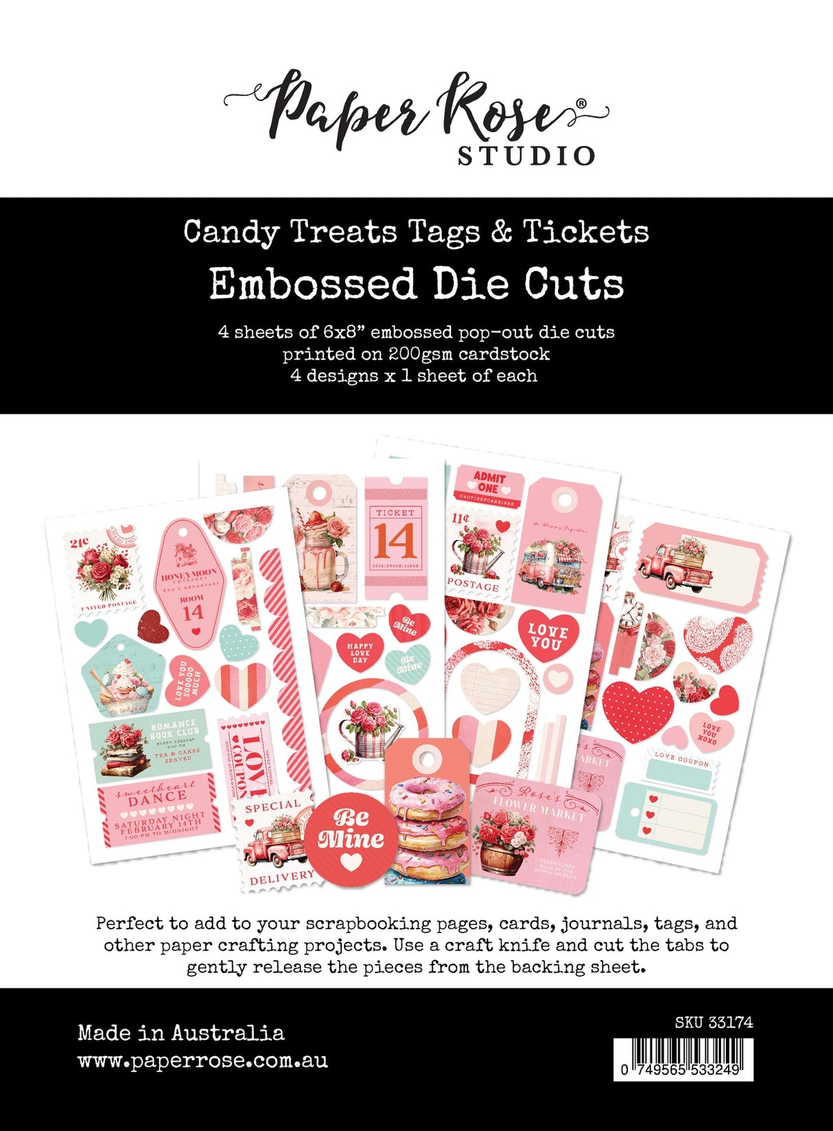 Candy Treats Tags & Tickets Embossed Die Cuts 33174 - Paper Rose Studio
