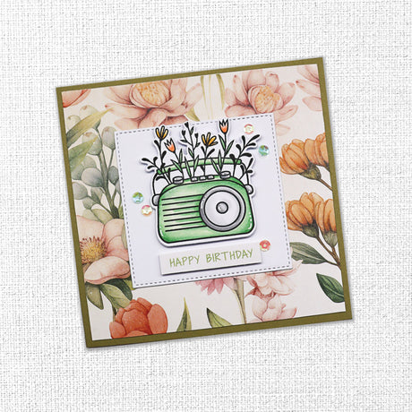 Vintage Floral TV & Radio Clear Stamp 34464 - Paper Rose Studio