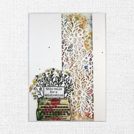 Vintage Floral Phone & Typewriter Clear Stamp 34476 - Paper Rose Studio
