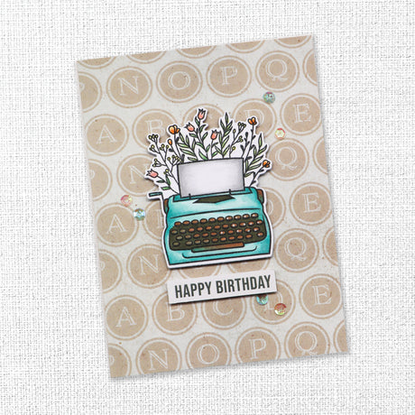 Vintage Floral Phone & Typewriter Metal Cutting Die 34479