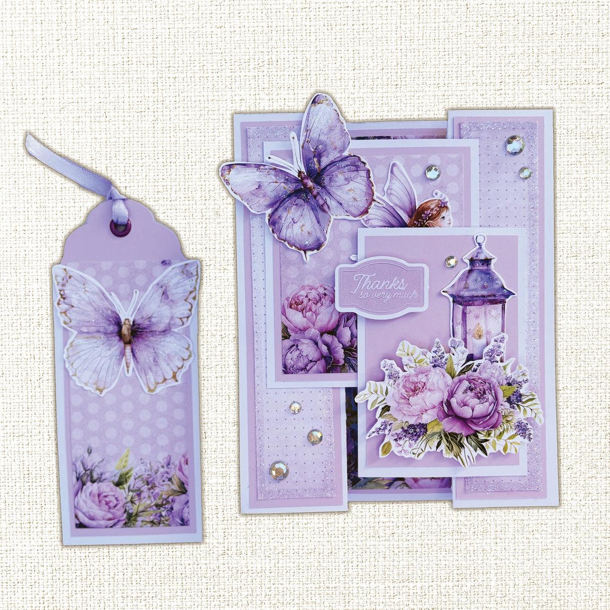 Lavender & Fairies 6x8" Quick Cards Die Cuts 33720 - Paper Rose Studio