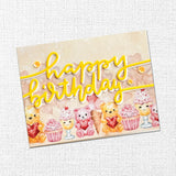 Slimline Happy Birthday Metal Die 28870 DISCONTINUED - Paper Rose Studio