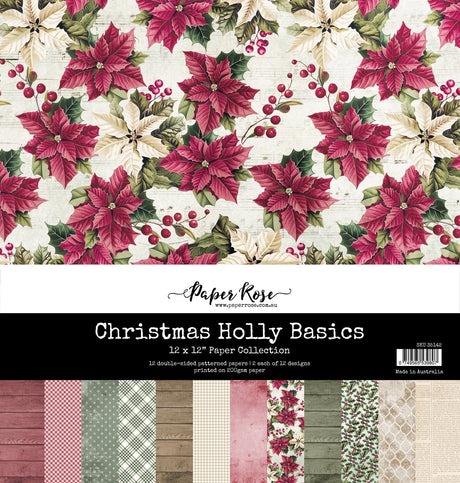 Christmas Holly Basics 12x12 Paper Collection 35142 - Paper Rose Studio