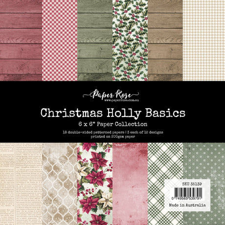 Christmas Holly Basics 6x6 Paper Collection 35139 - Paper Rose Studio
