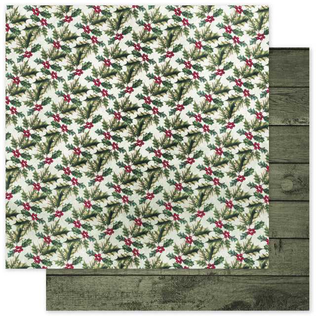 Christmas Holly Basics E 12x12 Paper (12pc Bulk Pack) 35157 - Paper Rose Studio