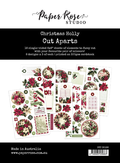 Christmas Holly Cut Aparts Paper Pack 35166 - Paper Rose Studio