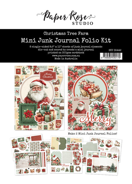 Christmas Tree Farm 8.5" x 11" Mini Junk Journal Folio Kit 35442 - Paper Rose Studio