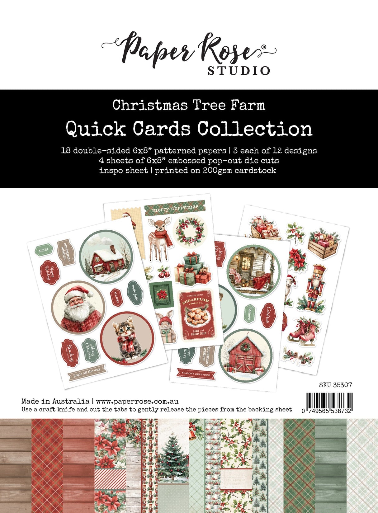 Christmas Tree Farm 6x8" Quick Cards Collection 35307 - Paper Rose Studio