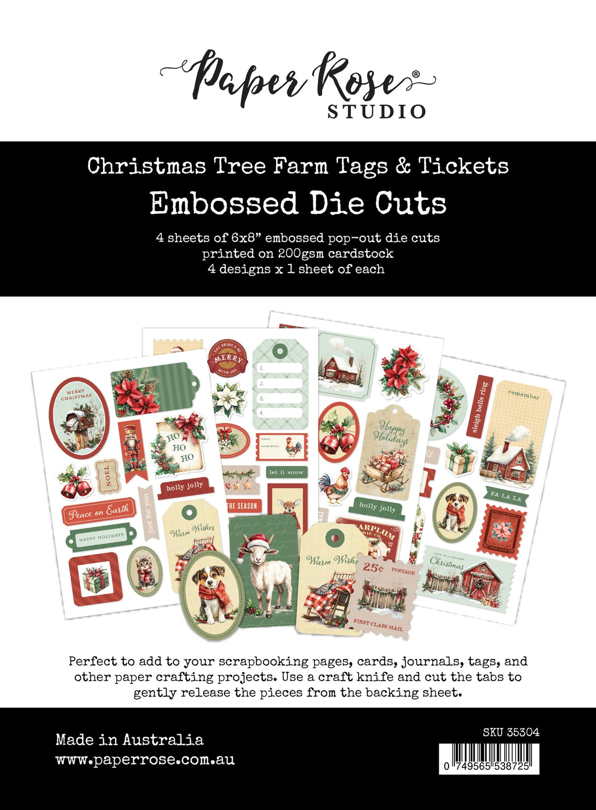 Christmas Tree Farm Tags & Tickets Embossed Die Cuts 35304 - Paper Rose Studio