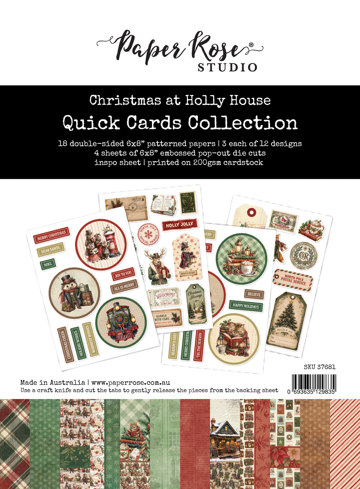 Christmas at Holly House 6x8" Quick Cards Kit 37681