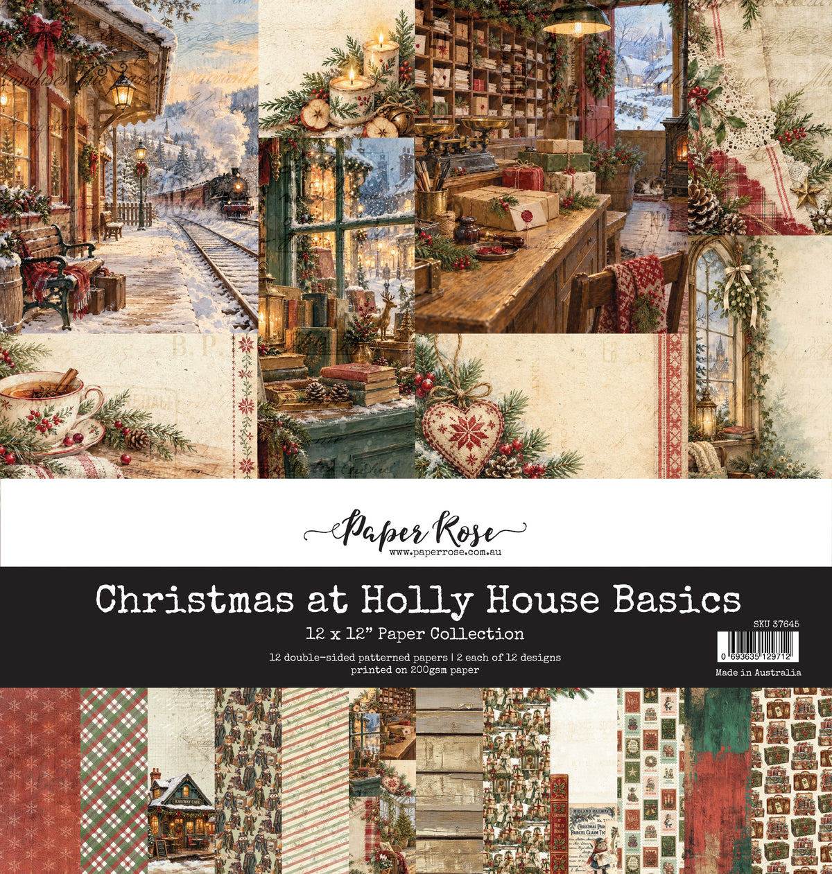 Christmas at Holly House Basics 12x12 Paper Collection 37645