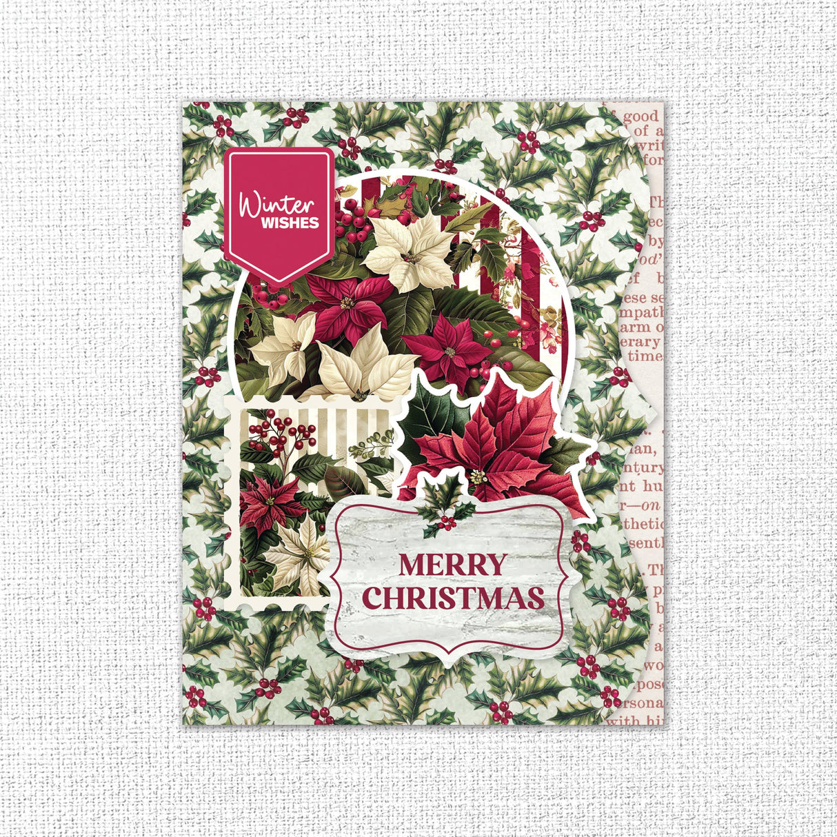 Christmas Holly 8.5" x 11" Mini Junk Journal Folio Kit 35347 - Paper Rose Studio