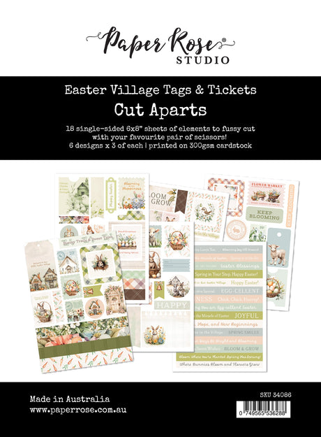 Easter Village Tags & Tickets Cut Aparts Paper Pack 34086 - Paper Rose Studio